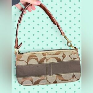 Coach Brown and Tan Shoulder Bag